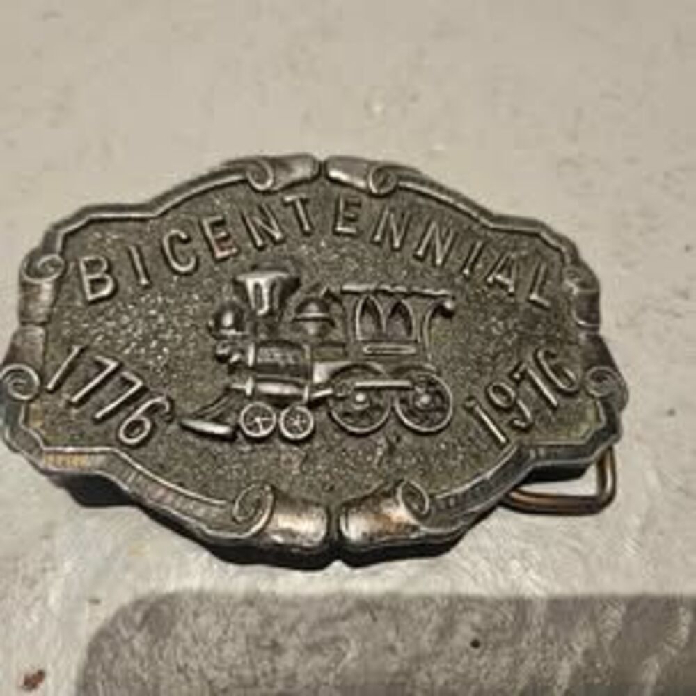Bicentennial Railroad Metal Belt Buckle 1776 - 1976
